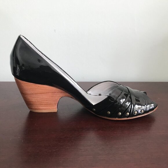 Le Due by Due Farina | Black Patent D'Orsay Heels - Picture 6 of 10